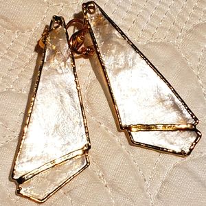 22kt gold gilt encased delicate shell earrings.